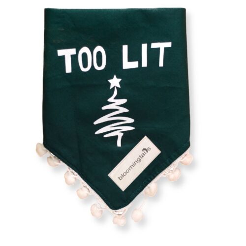 Too Lit (green) Dog Bandana