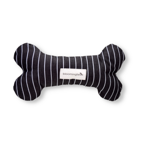 Black Stripes Bone Plush Dog Toy